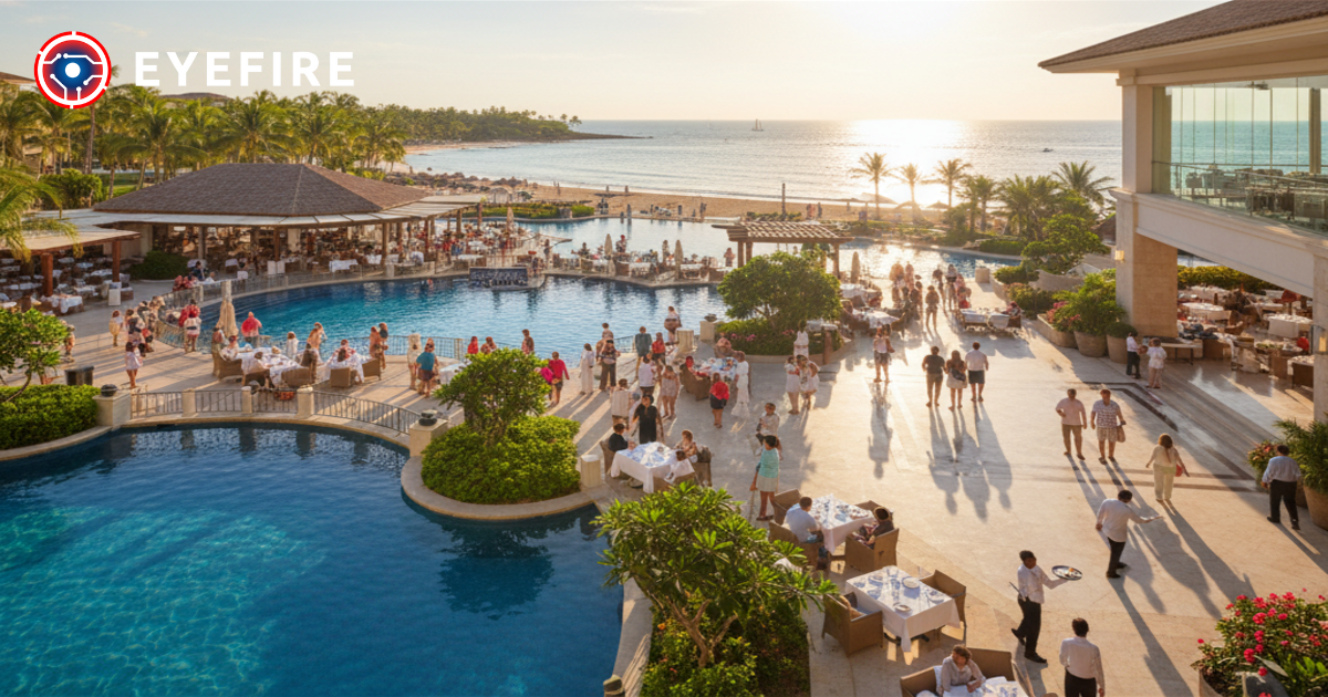 Camera AI giúp resort đếm người ra vào, chủ động giờ cao điểm