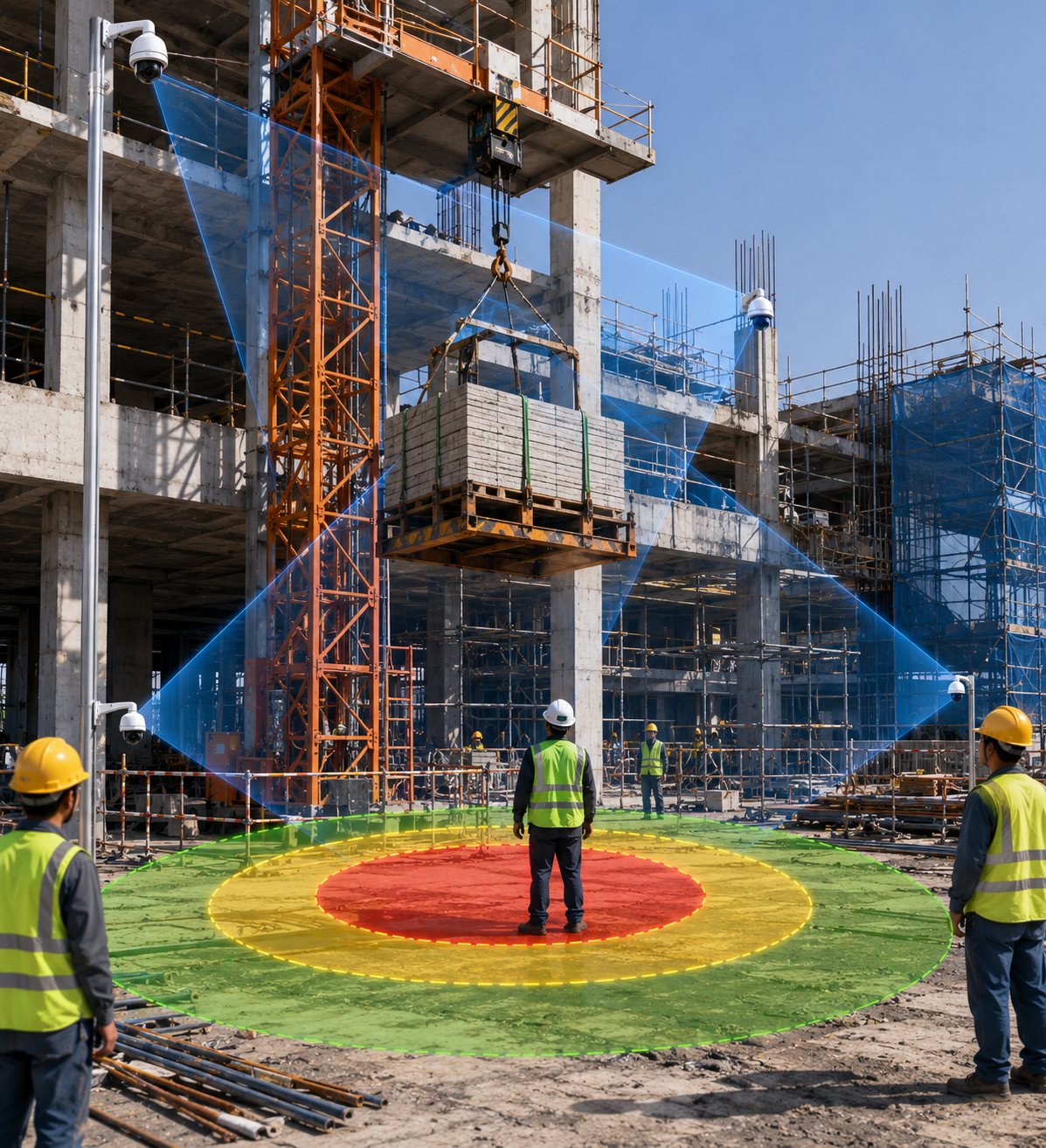 Giám sát trục nâng vật liệu tại công trình