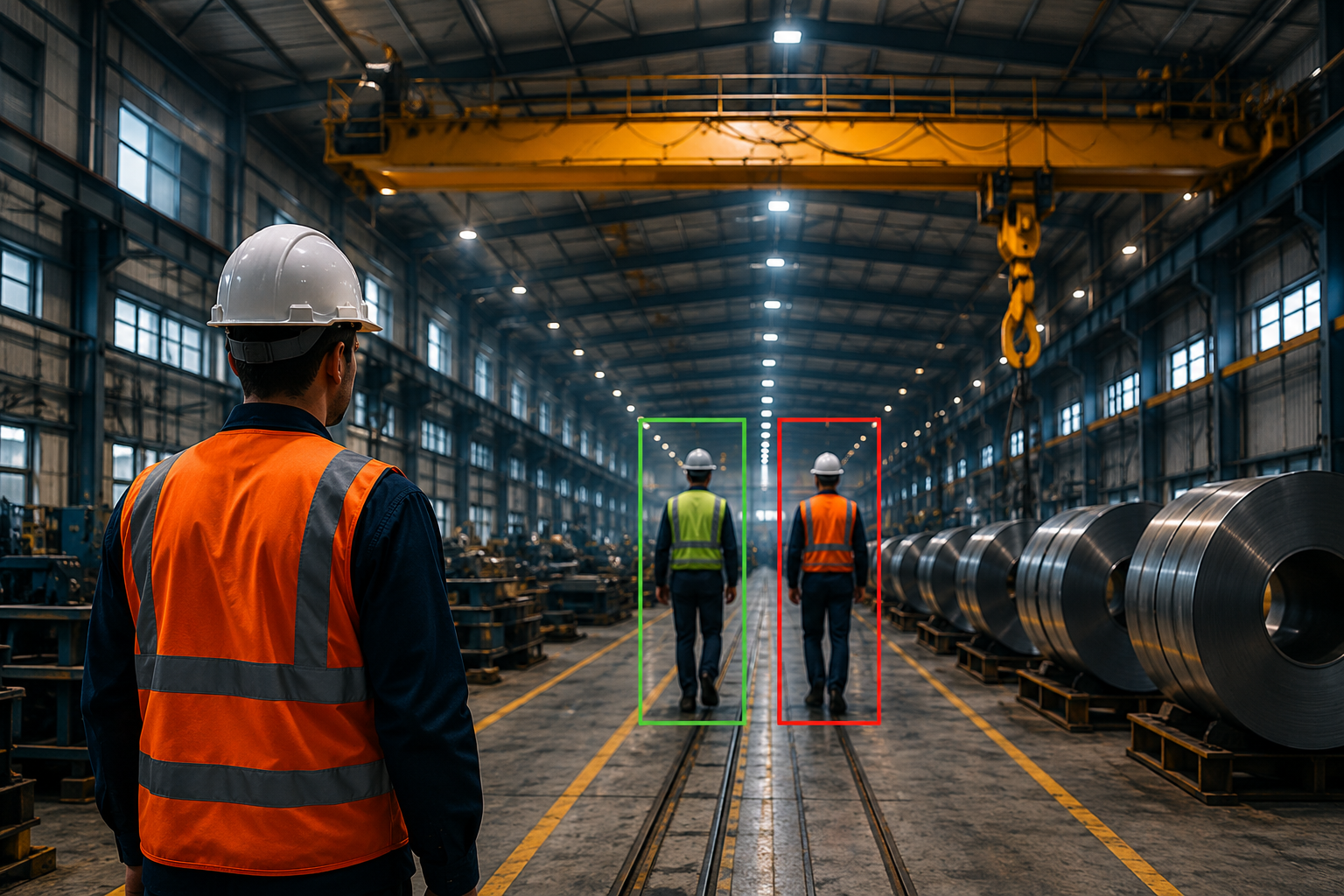 Safety Monitoring Solution for Overhead Crane Underside Areas in Steel Processing Plants