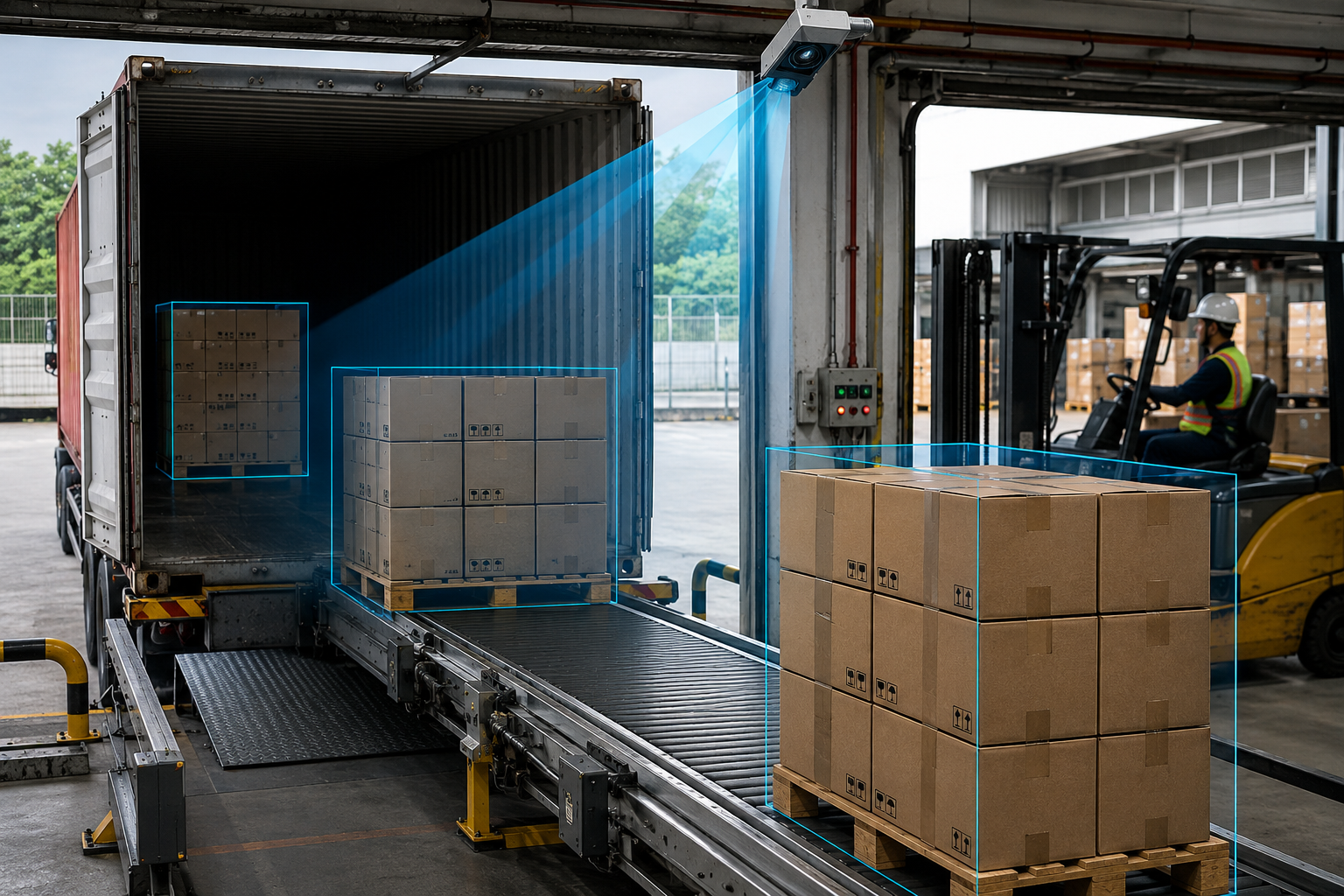 Đếm sản phẩm tại khu vực xuất nhập hàng
