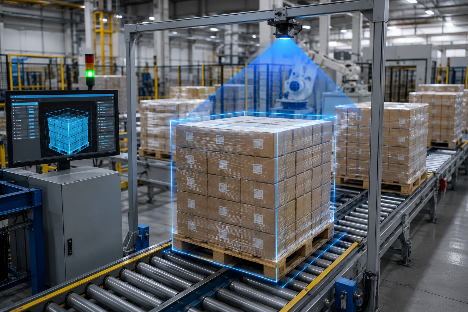Kiểm đếm pallet tự động trong nhà máy