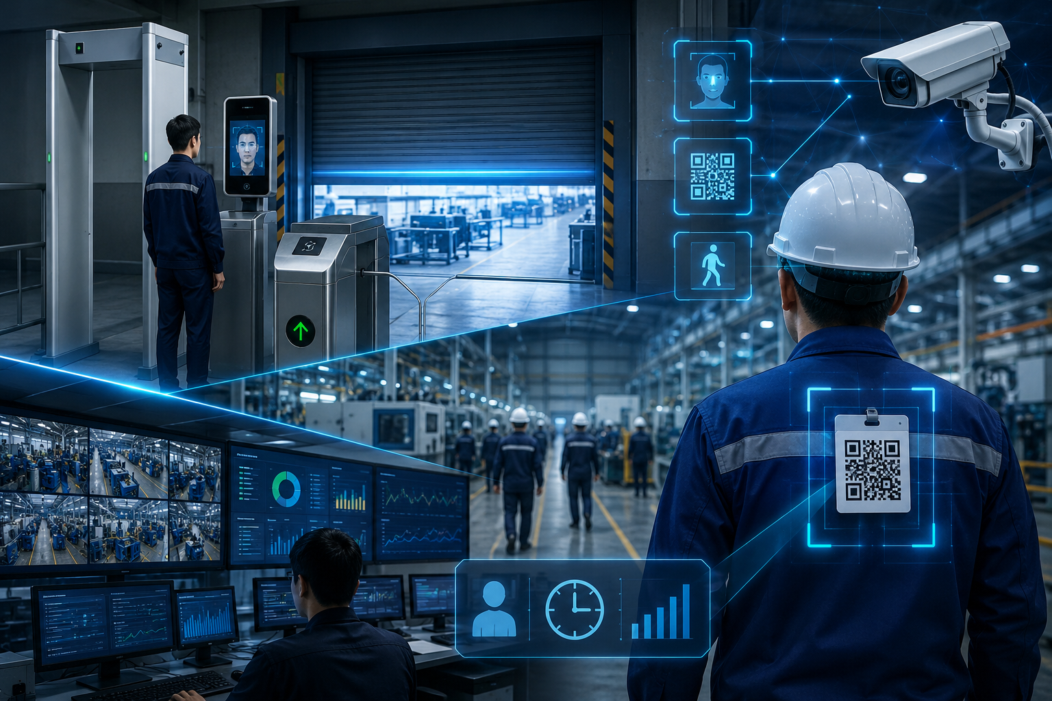 AI Camera Solution for Attendance Tracking, Access Control, and Worker Monitoring in Manufacturing Facilities