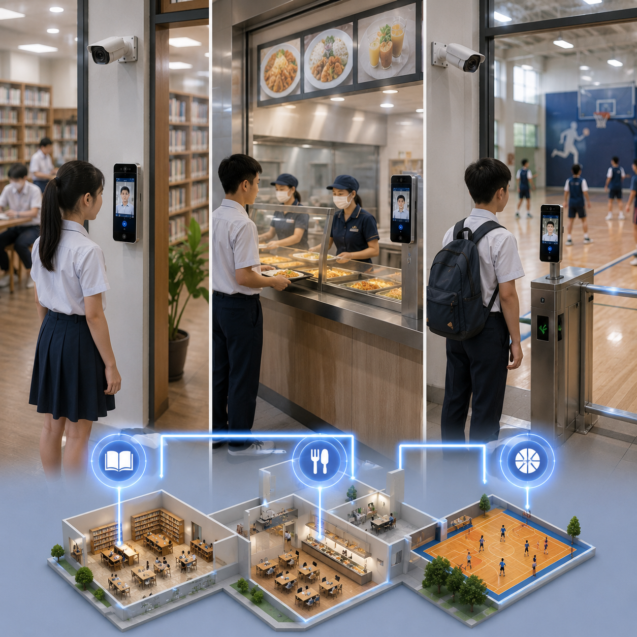 Quản lý thư viện, căn tin và các khu vực chức năng