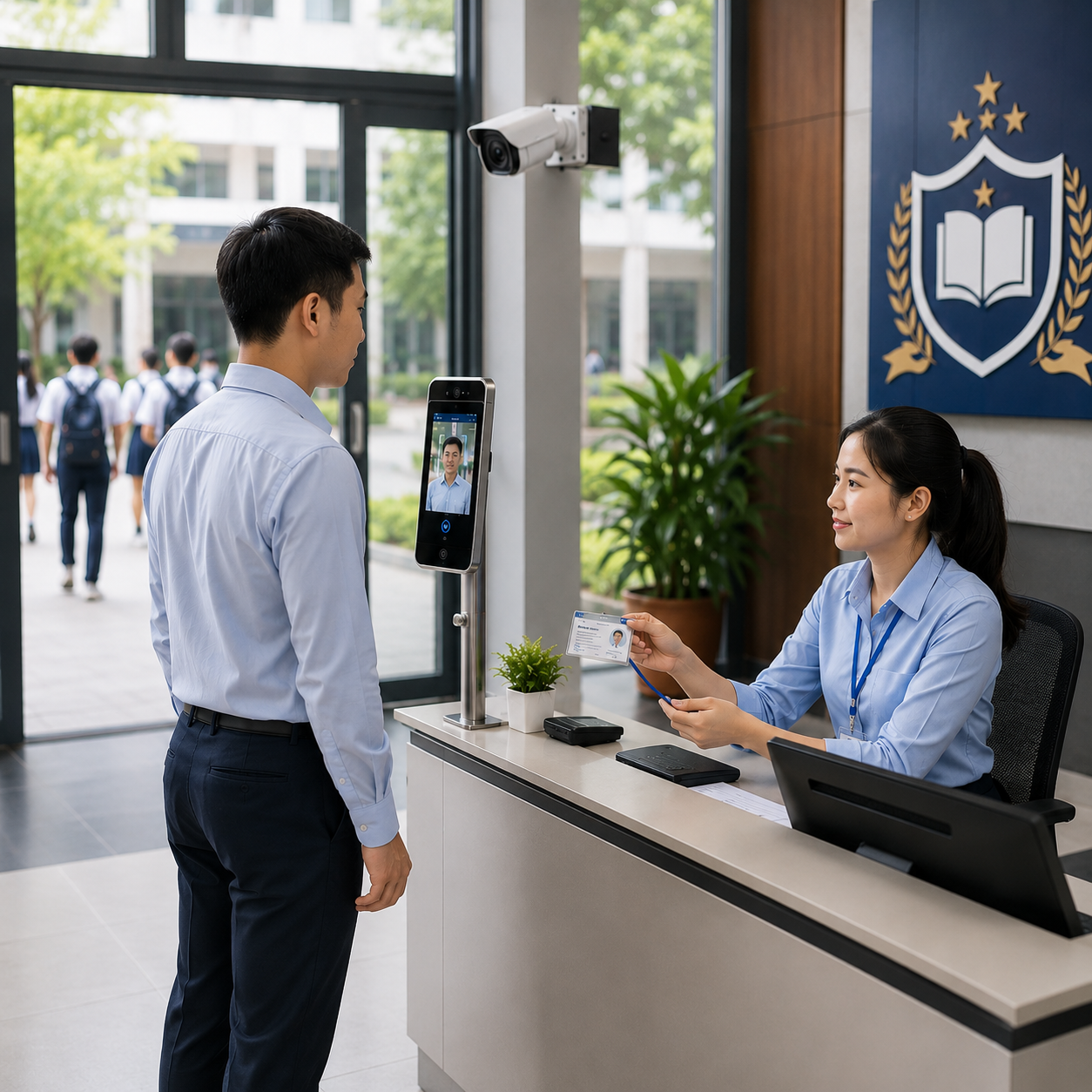 学校に勤務目的で訪れる訪問者を管理する。