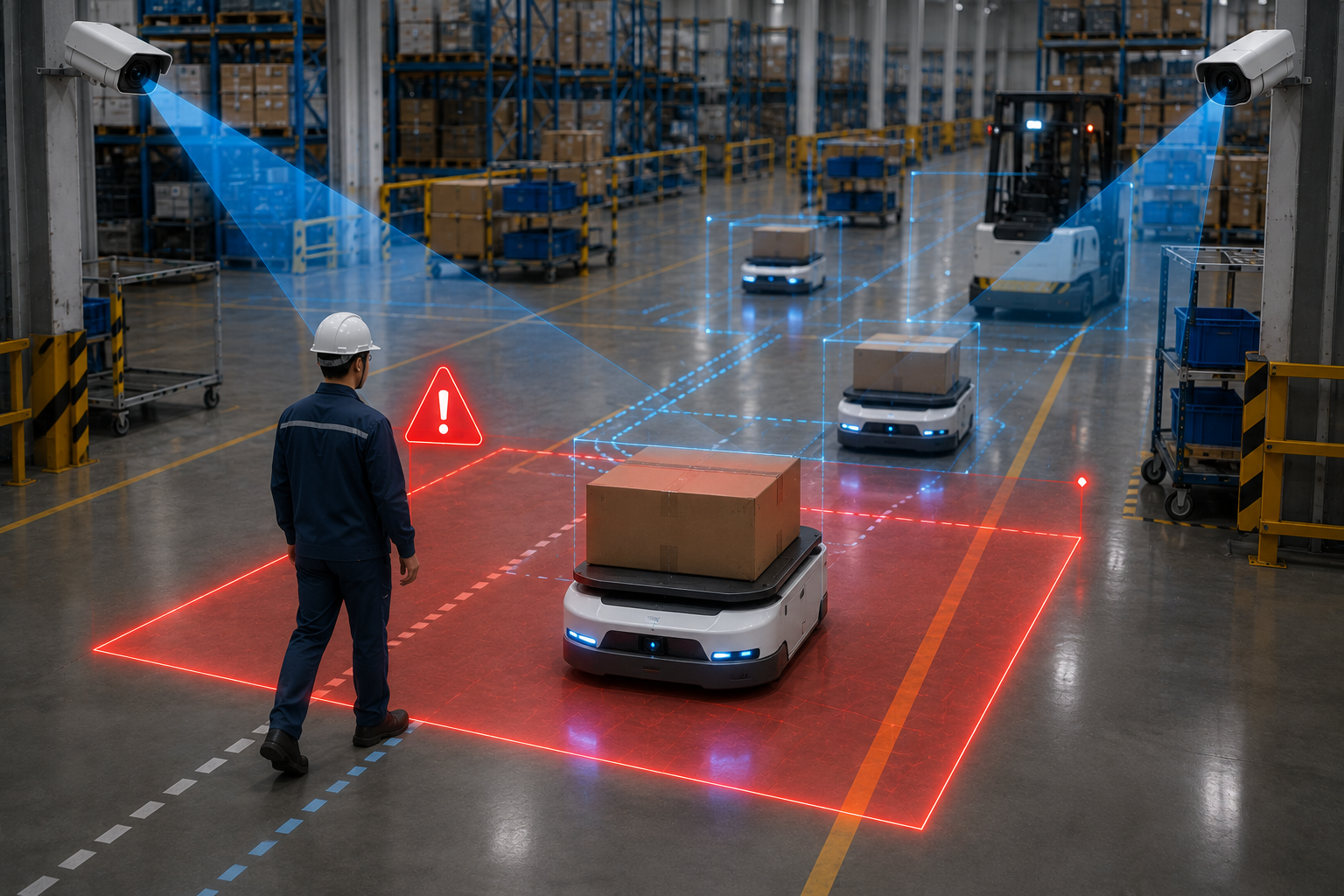 Giám sát khu vực AGV và AMR tự hành
