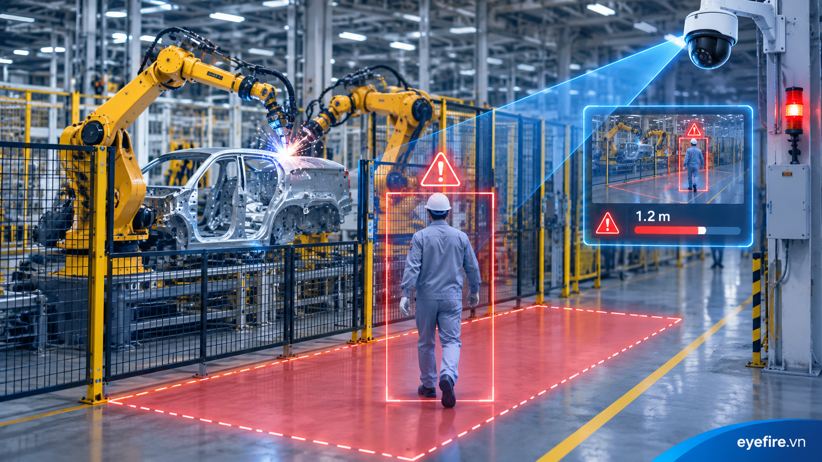 camera AI giam sat vung lam viec cua robot