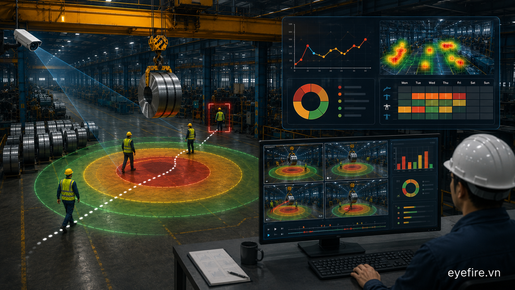 How Can AI Cameras Help Manage Near-Misses Beneath Overhead Cranes
