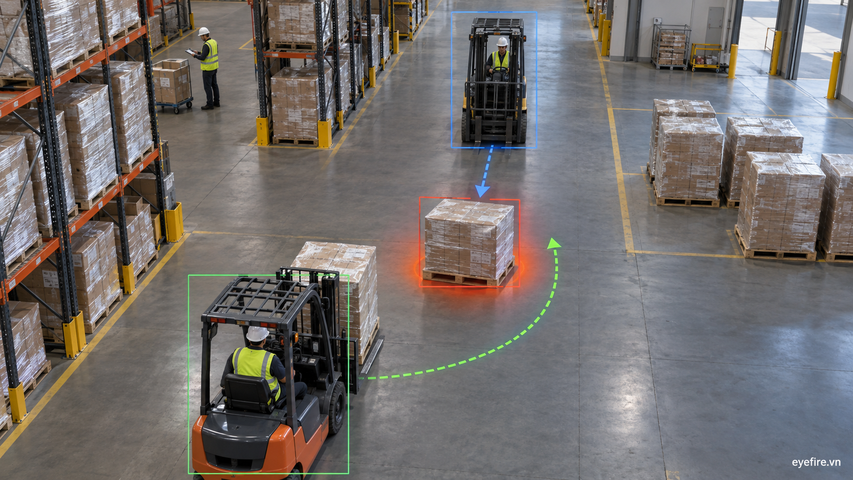 congestion in a staging area aisle